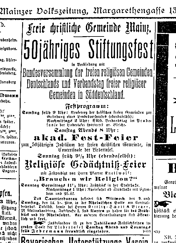 Zeitungsinserat 1897